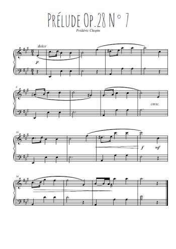 Téléchargez la partition de Prélude Op.28 N°7